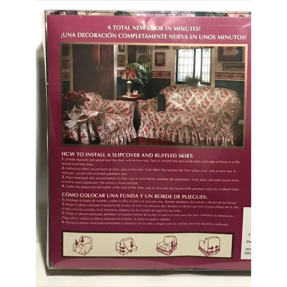 Town & Country Living Gloria Vanderbilt Floral Fabric 90 x 100” Slipcover Chair